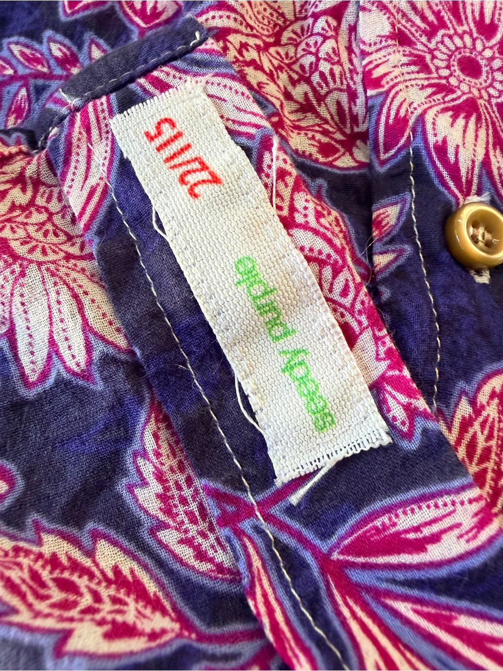 Seaplane Men's Large Seedy Purple Vibrant Floral Button-Up Shirt Palm Springs - Picture 9 of 15